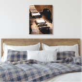 Toile Rustic Barn Wood Western Country Music Guitare (Insitu(Chambre))