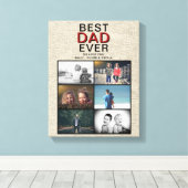 Toile Rustic Best Papa Jamais Père's Day 6 Photo Collage (Insitu (Plancher de Bois))
