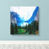 Toile Rustic Country Mountains Nature Pittoresque (Insitu (Plancher de Bois))