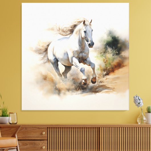 Toile Rustic Horse : Champ de rêves aquarelle peinture (Insitu(Salon))