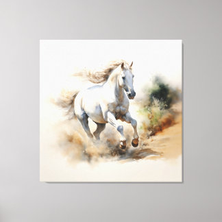 Toile Rustic Horse : Champ de rêves aquarelle peinture