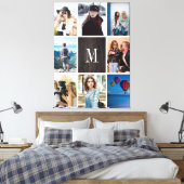 Toile Rustic Wood 8 Photo Collage Monogramme Personnalis (Insitu(Chambre))