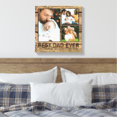 Toile Rustic Wood MEILLEUR PAPA JAMAIS Collage photo (Insitu(Chambre))