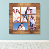 Toile Rustic Woodgrain Famille Photo Collage Modèle (Insitu (Plancher de Bois))