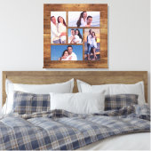 Toile Rustic Woodgrain Famille Photo Collage Modèle (Insitu(Chambre))