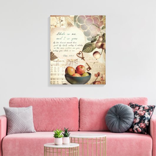 Toile Rustique Abide in Me Fruitative Faith Poster (Insitu(Salon))