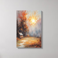 Rustique Automne Cabine Paysage Automne Art