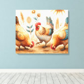 Toile Rustique Barnyard Chickens Boho Country Farm (Insitu (Plancher de Bois))