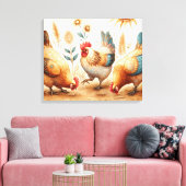 Toile Rustique Barnyard Chickens Boho Country Farm (Insitu(Salon))