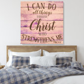 Toile Rustique Inspiration Bible Lifequote Rose Violet (Insitu(Chambre))