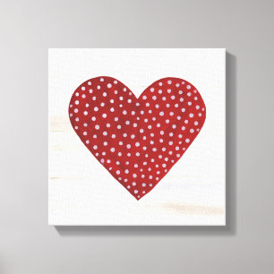 Toile Rustique Polka Dot Valentine Coeur
