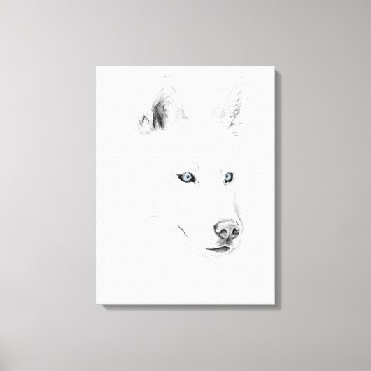 Toile Saber A Siberian Husky Drawing Art Blue Eyes (Recto)