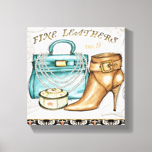 Toile Sac en cuir fin et chaussure (Recto)