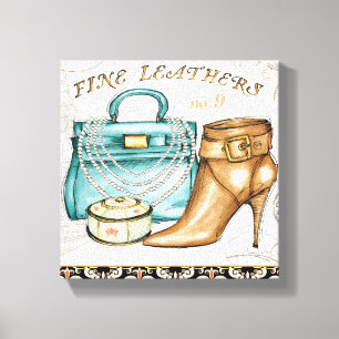 Toile Sac en cuir fin et chaussure