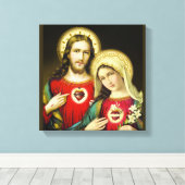 Toile Sacré Jésus Immaculé Coeur Marie (Insitu (Plancher de Bois))