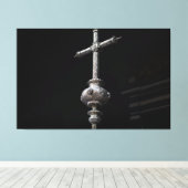 Toile Sacred Silver: Ornate Processional Cross (Insitu (Plancher de Bois))
