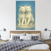 Toile Sacred White Tiger Twins – Guardians of the Silent (Insitu(Chambre))