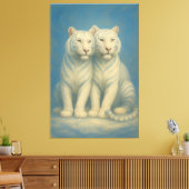 Toile Sacred White Tiger Twins – Guardians of the Silent (Insitu(Salon))
