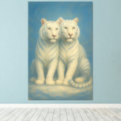Toile Sacred White Tiger Twins – Guardians of the Silent (Insitu (Plancher de Bois))