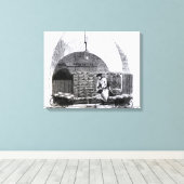 Toile Sacs empilés de dollars dans un compartiment (Insitu (Plancher de Bois))