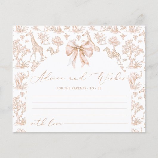 Toile Safari Advice and wishes for parents card (Voorkant)