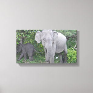 Toile Safari Afrique adorable Eléphants mûres