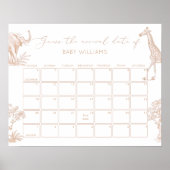 Toile Safari Boho Guess de uitgerekende datum kale Poster (Voorkant)