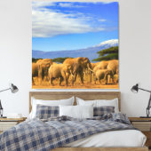 Toile Safari des éléphants africains (Insitu(Chambre))