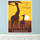 Toile Safari le Serengeti, Tanzanie, (Insitu (Plancher de Bois))