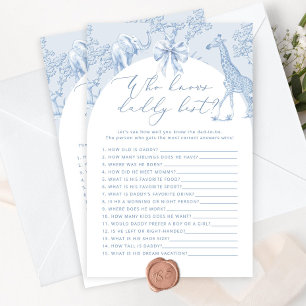 Toile Safari Wie kent papa beste baby shower spel