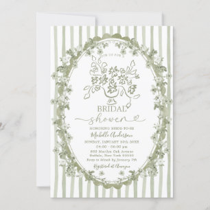 Toile Sage Bloemen Boeket Bow Vrijgezellenfeest Kaart
