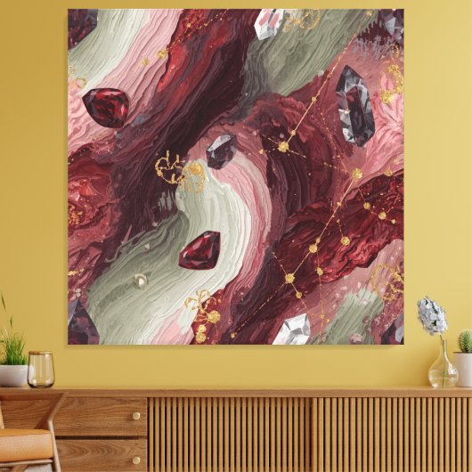 Toile Sage Crystal Grid — Garnet Edition (Insitu(Salon))