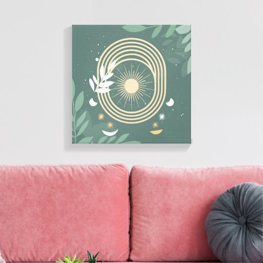 Toile Sage de sérénité : Minimalisme Boho (Insitu(Salon))