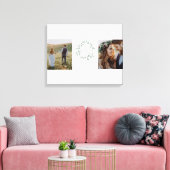 Toile Sage Green Monogram Crest Mariage Keepsaké Photo (Insitu(Salon))