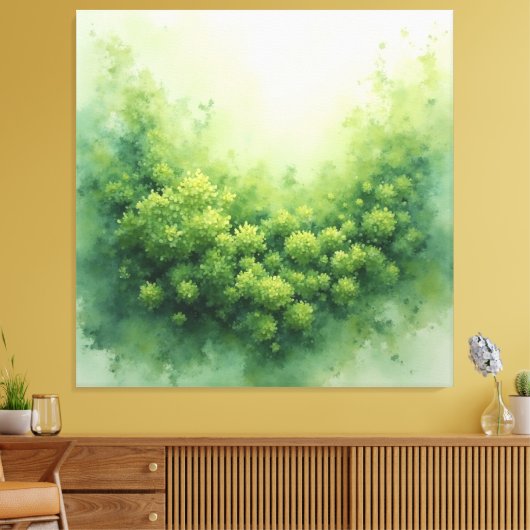 Toile Sage Green Voile Moss Abstrait - Bio moderne (Insitu(Salon))