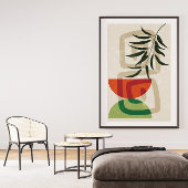 Toile Sage Green Wall Art, Boho Landcape Art