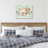 Toile Sage Whimsical Green Forêt Animaux (Insitu(Chambre))