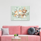 Toile Sage Whimsical Green Forêt Animaux (Insitu(Salon))
