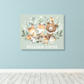Toile Sage Whimsical Green Forêt Animaux (Insitu (Plancher de Bois))