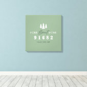Toile Sage White Home Sweet Home Code postal (Insitu (Plancher de Bois))