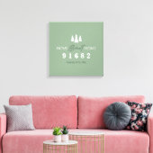 Toile Sage White Home Sweet Home Code postal (Insitu(Salon))