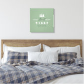 Toile Sage White Home Sweet Home Code postal (Insitu(Chambre))