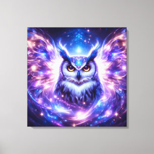 Toile Sagesse Mystique Cosmique Chouette Spirituelle Cél