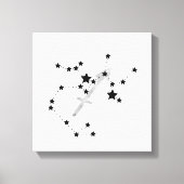 Toile Sagittaire noir et argent constellation zodiaque (Recto)