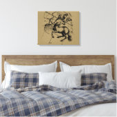 Toile Sagittarius Constellation Hevelius 1690 Engraving (Insitu(Chambre))