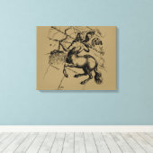 Toile Sagittarius Constellation Hevelius 1690 Engraving (Insitu (Plancher de Bois))
