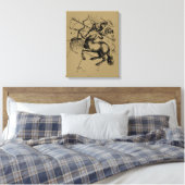 Toile Sagittarius Constellation Hevelius 1690 Engraving (Insitu(Chambre))
