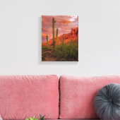 Toile Saguaro Cactus Arizona Coucher de soleil Terracott (Insitu(Salon))
