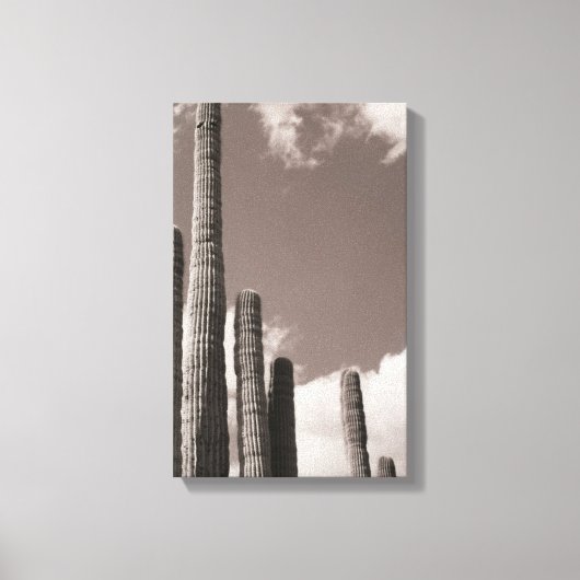 Toile Saguaro Cactus Pipes Desert B&W Photo Art Prints (Recto)