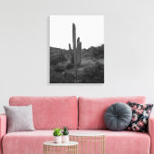 Toile Saguaro noir et blanc Cactus 16x20 (Insitu(Salon))